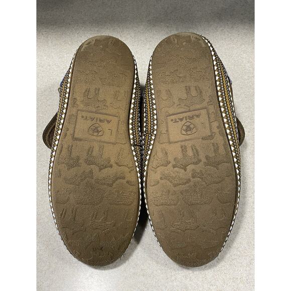 Ariat Women's Size Large 8.5/9 Warm Pull On Bootie Slippers Denim Stripe-Comfort - Picture 7 of 11